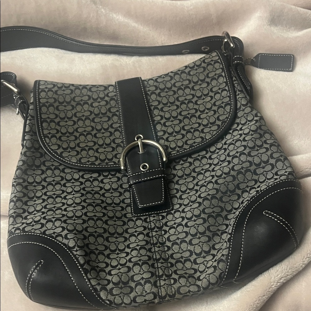 Black and Gray Designer Shoulder Bag